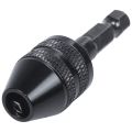 JOUYI 2X 0.3-3.6mm Keyless Drill Chuck Screwdriver Impact Driver Adaptor 1/4inch Drill Black. 