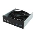 5.25 Inch Desktop Pc Case Internal Front Panel Usb Hub 2 Ports Usb 3.0 And 2 Ports Usb 2.0 With Hd Port 20 Pin Connector. 