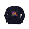 Black Among Us Printed Cotton Full Sleeves O Neck T Shirt For Women. 