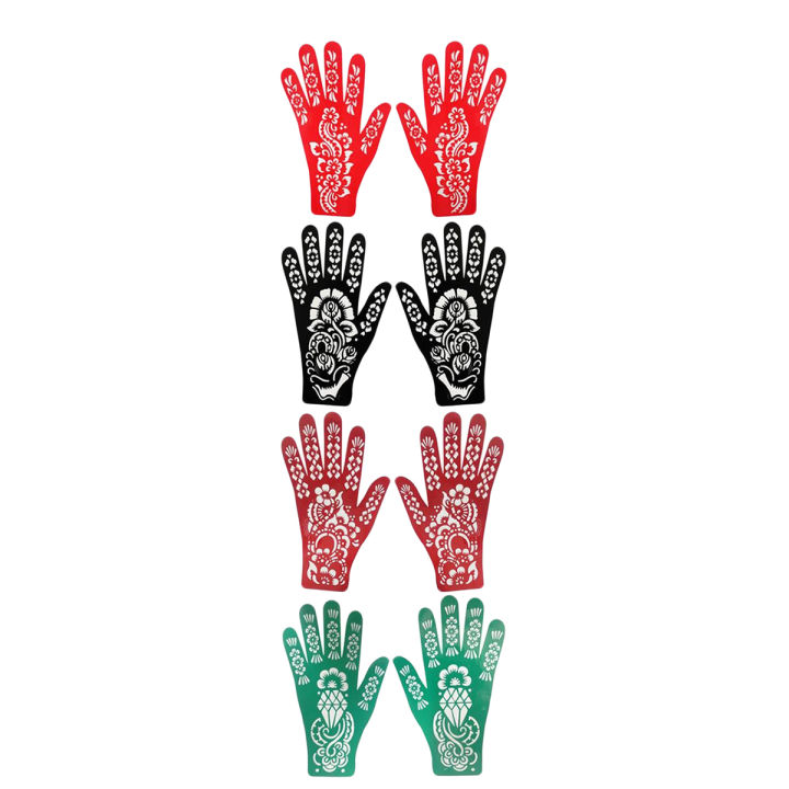 Makeup Beauty Salon mehndi 8 Pieces paper designs for Left & Right Hands Mehandi