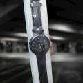 Full 12 Analog Clock Face Black Leather Strip Watch For Man Boys. 