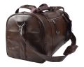 Leather Duffle Bag - Dark Brown. 
