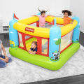 Bestway 93553 Fisher Price Jumping Bouncetastic Bouncer Gym Kids Inflatable Play Tube For Kids Jump O Lene Play Kids Jumping Castle Gym Inflatable Trampoline Play Bouncer With Your Friends & Family Perfect Gift For Your Baby Boy and Daughter. 