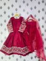 Fabulous Launch 3 piece stitched designer embroidered silk maxi or frock for girls and women | silk |. 