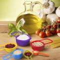 6 Measuring Cups and Spoons Set for Cake Baking Cooking Plastic Tablespoons with Measurement (Multi-Color). 