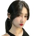Brown Seamless Synthesis Invisible Hair Extensions Hair Accessories Girl Clip In Forehead Fake Middle-part Bangs Front Side Bangs 3D Eight-character Bangs Synthetic Hairpiece. 