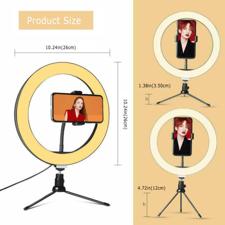 10"%20LED%20Ring%20Light%20Phone%20Holder%20For%20Selfie%20Makeup%20Photography%20Video%20Live%20Stream%20-%20Image%202