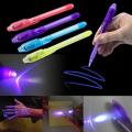 Artisian-Invisible Ink Pen Creative Magic LED Highlighter Pen 2 In 1 UV Black Light Secret Invisible Writing Pen Uv Torch Illuminate Magic Pen. 