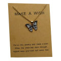 Butterfly Necklace for Girls Korean Fashion Butterfly Pendant Necklace for women Make a Wish Necklace Gift for her. 