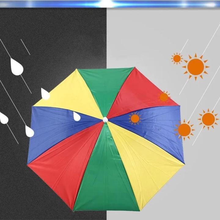 Outdoor Sun Shade Waterproof Camping Fishing Headwear Cap Portable Rain Umbrella Hat Foldable Adjustable Fishing Hat for Men