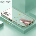 Hontinga for Samsung Galaxy A03S Back Cover Luxury 6D Plating Sunshine Girl Side Pattern Case Soft Silicone Square Phone Cases. 