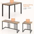 4 Piece Dining Table Set, Kitchen Table and Chairs for 4, Nesting Furniture Set w/Bench & 2 Stools, Space-Saving Table Set, Modern Desk Set for Dining Room Restaurant. 