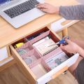 4pcs  DIY Plastic Grid Drawer Dividers Adjustable Sock Underwear Dresser Organizers for Stationary Storage. 