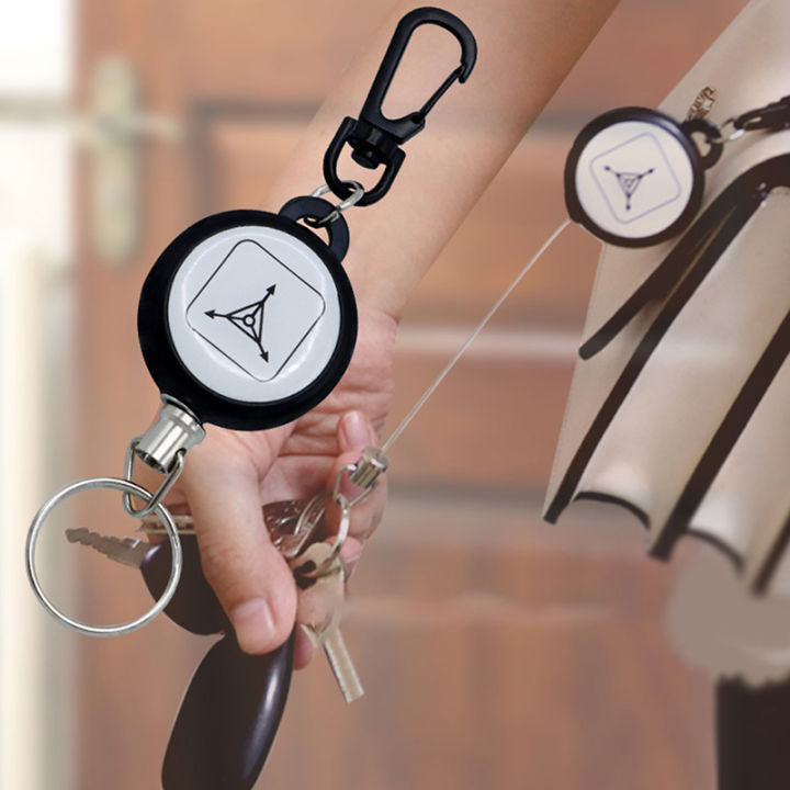 Key Holder Rop Elastic Key Chain Steel Rope Burglar Tool Belt Wire Retractable Key ...