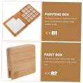 JAERBEE 2pcs Box Paint Box Wooden Paint Palette Paint Pallet Tray DIY Pigment Case Mini Watercolor Palette Watercolor. 