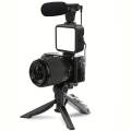 Ultimate Vlogging Kit : Complete Mobile Video Making Setup with Tripod, Microphone, LED Light and Bluetooth Remote - Perfect for YouTube, Live Streaming and Photography - AY-49. 