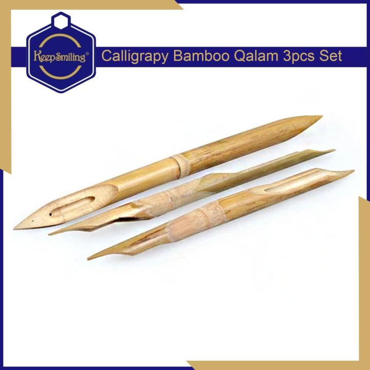Keep%20Smiling-%20Pack%20of%203%20Different%20Style%20Calligraphy%20Bamboo%20Qalam/Pen%20For%20Urdu%20and%20Arabic%20-%20Image%202