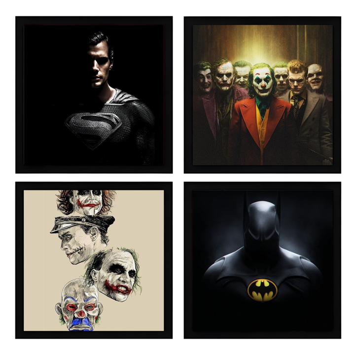 set of 4 DC famous characters picture frame superheroes  wall art frames