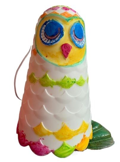 IKEA SOLBO LED table lamp, white owl/battery-operated14 cm