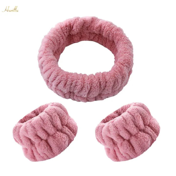 Face%20Wash%20Headband%20and%20Wristband%20Set%20Facial%20Liquids%20from%20Spilling%20Down%20Dark%20Pink%20-%20Image%205