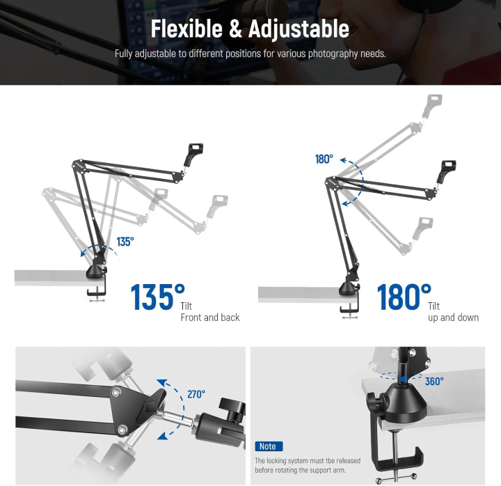 NEEWER%20Microphone%20Arm%20Stand,%20Suspension%20Boom%20Scissor%20Mic%20Arm%20Stand%20with%203/8"%20to%205/8"%20Screw%20and%20Cable%20Ties%20Compatible%20with%20Blue%20Yeti%20Snowball%20Yeti%20X%20Quadcast,%20etc.%20Max%20Load%203.3lb/1.5kg%20(Black)%20-%20Image%204