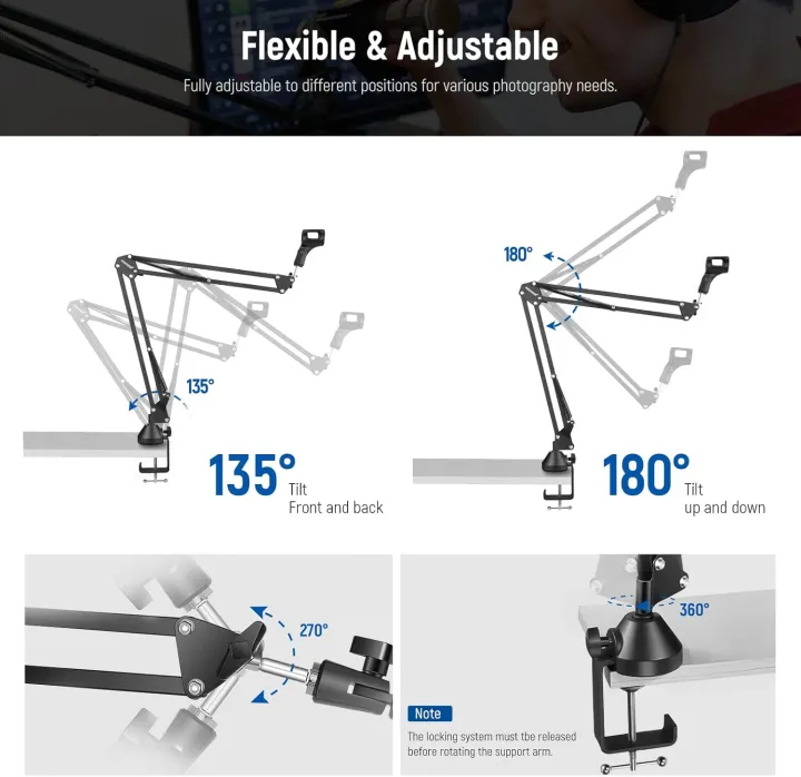 NEEWER%20Microphone%20Arm%20Stand,%20Suspension%20Boom%20Scissor%20Mic%20Arm%20Stand%20with%203/8"%20to%205/8"%20Screw%20and%20Cable%20Ties%20Compatible%20with%20Blue%20Yeti%20Snowball%20Yeti%20X%20Quadcast,%20etc.%20Max%20Load%203.3lb/1.5kg%20(Black)%20-%20Image%204
