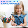Wooden Rainbow Colored Pencils, 7 Color In 1 Rainbow Pencils, For Sketching, (12). 