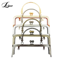 Fayshow 20CM Rectangle Embossing Beads Kiss Metal Purse Frame Clasp Sewing Lock For DIY Purse Bag Fashion Women's Clutch Bags Accessorie. 