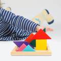 Wooden Tangrams Learning Toys Geometric Shape Puzzles Brain Logical Blocks for Boys Girls. 