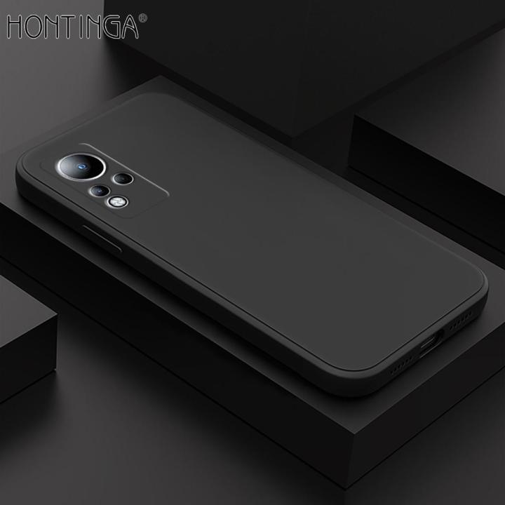 Hontinga for Infinix Note 11 / Note 12 G88 Back Cover Simple Candy Color Square Edge Liquid Silicone Phone Case