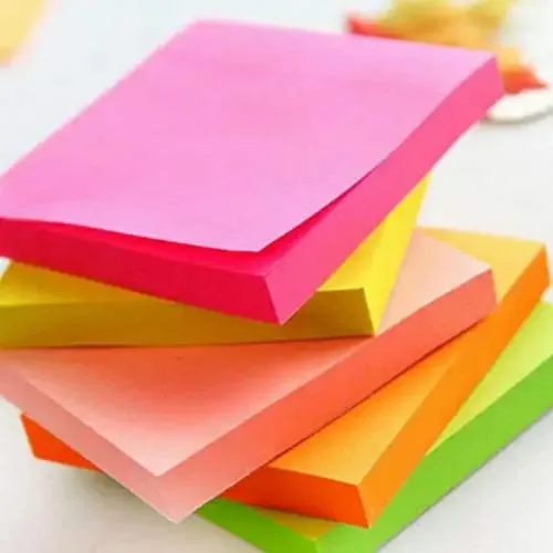 Sticky Notes Pk Sticky Notes 100 sheets pack - Multicolor pack Sticky notes, square ...