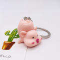 Mobile Key Chain Raincoat Pig Key Chain Summer Raincoat Key Chain Kawaii Animal Key Ring Cute Piggy Key Chain. 