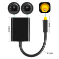 Digital SPDIF Optical Audio Splitter 2Way Toslink Adapter 1 input 2 Output. 