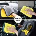 MICRO FIBER 40cm * 40 cm CLOTH DOUBLE SIDE TOWEL ( YELLOW AND GRAY).. 