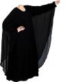 Black Chiffon Butterfly Style Double Layer Abaya. 
