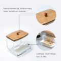 Cotton Swab Box With Lid Dustproof Transparent Visible Design Toothpicks Cotton Swab Dispenser Storage Case. 