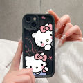 TA for Infinix Note 12 G96 Back Cover Soft Square Ladder Hello Kitty Pattern Cases Silicone Camera Protection Phone Case. 