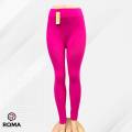 ROMA High Rise Yoga Pants Leggings for Women - Stretch Cotton, Free Size. 
