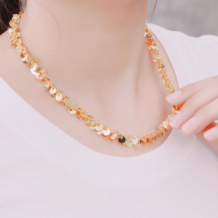 New Necklace Women Fashion Choker Hearts Double Crystal Girls Gold Pendant Jewellery Love Statement Necklaces