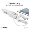 SIGMA Diamond Series – iPhone Single USB Car Charger 5S | Fast Charging | Compact Design | Smart IC | iOS Compatible. 