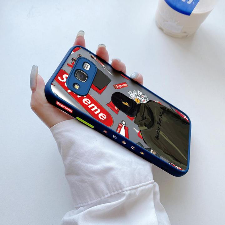 JIUMOO For Samsung J700 Case Side Square Edge New Design Phone Cases Pattern Silicone Casing Fashion Cool Boy Full Cover Camera Frosted Transparent Hard Protection Shockproof Softcase