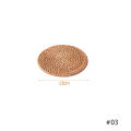 Natural Rattan Woven Placemat Round Table Mat Insulation Coasters Pot Coffee Placemats Pad Anti-Slip Table Mats Handicraft. 