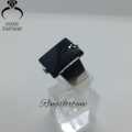 Black Aqeeq Stone Ring , Natural Black Agate Ring , 925 Silver Ring With Black Onyx. 