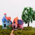 Mini Miniature House Villa Woodland Fairy Figurines Castle Fairy Garden Miniatures Castles Terrarium Figurines Garden Decoration. 