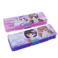 Pencil shine magnetic double layer geometry Box for girls and boys/ Geometry Box / Stationary Box Pencil Case, Pencil Box, Storage Box for School Students mickey mouse, princes, Frozen Kids with Sharpener Economical Fine Quality. 