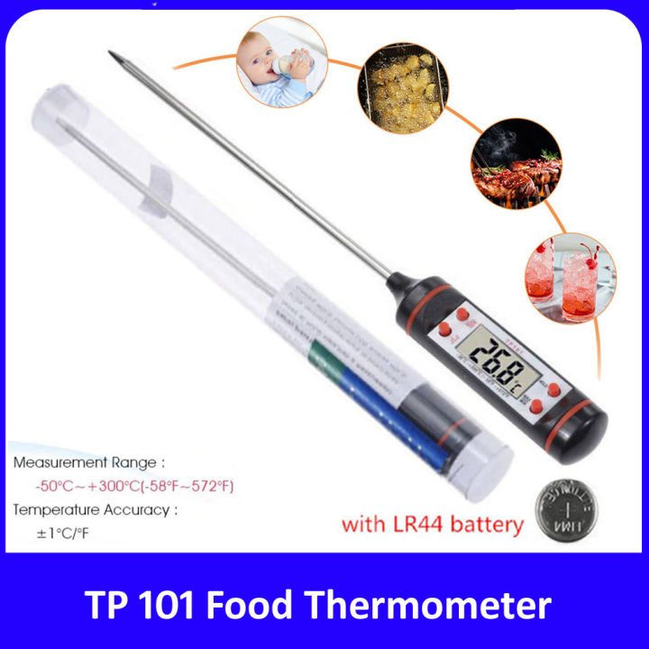TP101 Digital Meat Thermometer for Cooking Food Kitchen BBQ Probe Water Milk Oil Liquid Oven TP-101 Thermometer with Battery