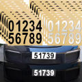 0-9 Car License Plate Reflective Number Label Stickers Waterproof Invisible Number Stickers Highly Reflective Vinyl Sticker. 