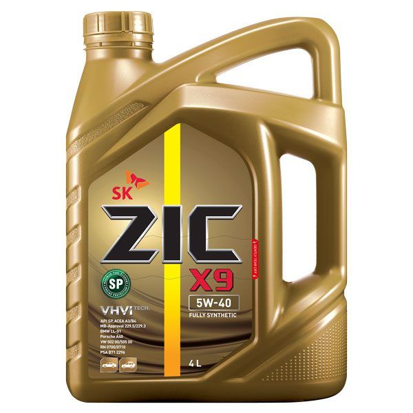 ZIC X9 5W40 FULLY SYNTHETIC MOTOR OIL-4L-with VHVI technology and modern additives; has the highest level of operational properties