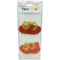 Vibrant Orange Latkan Tassels with Gold Design - Pack of 12 for Kameez Decoration. 