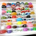 Wholesale 25pcs/lot Women's Colourful Resin Acrylic Rings Girls Various Aesthetic Jewelry Party Gifts. 